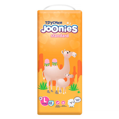 Трусики Подгузники Standard размер 4 L 9-14кг 42штуки Joonies 85682 1